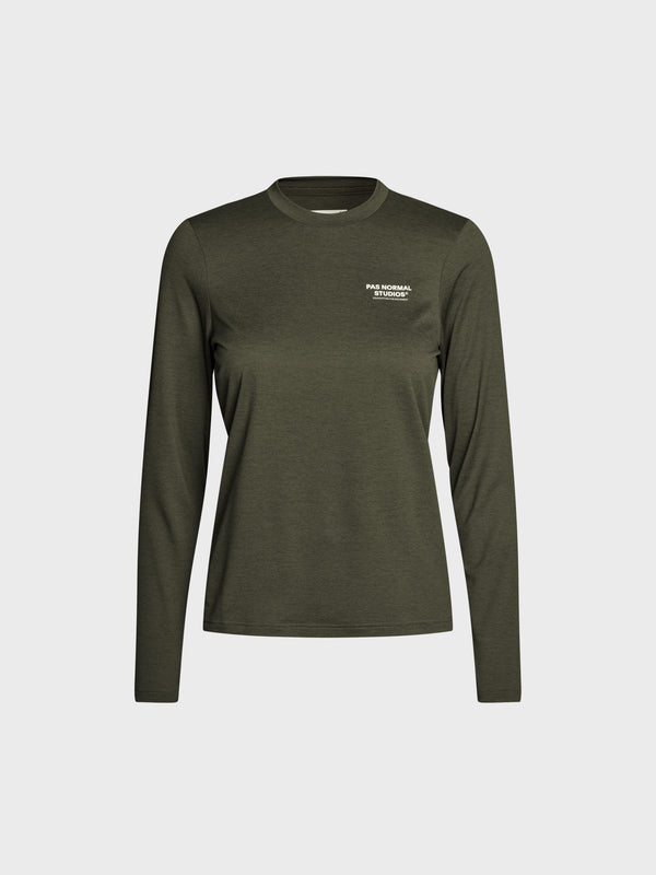 stoy Women's Balance Long Sleeve T-shirt ND in Dark Olive