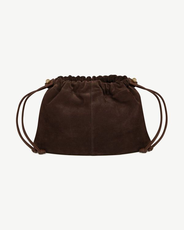 Strawberry Charlotte Midi Drawstring - Chocolate Suede