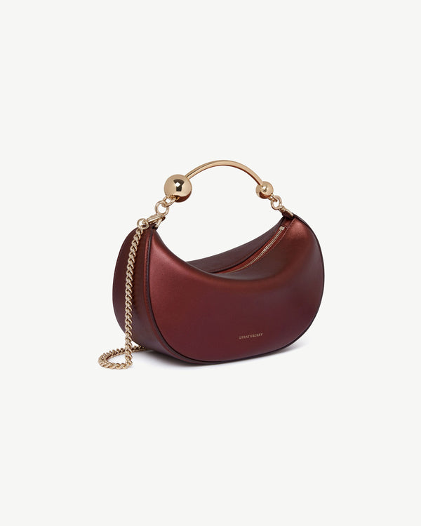 Strawberry Crescent Moon Mini - Oxblood Metallic Foil