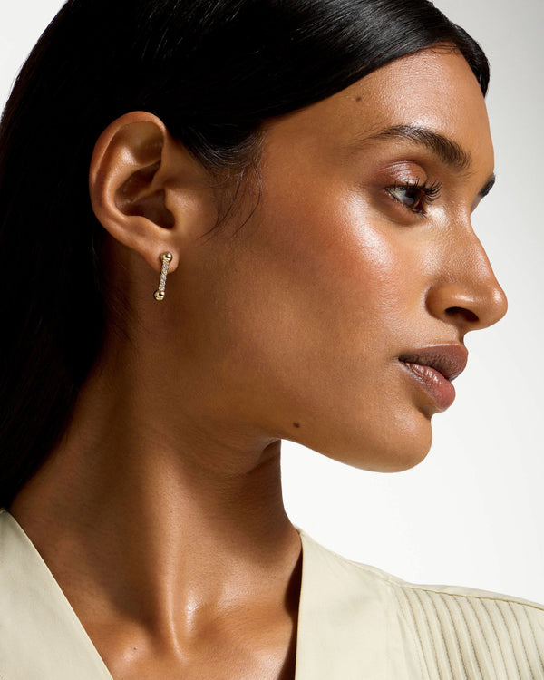 Strawberry Crystal Mosaic Earrings - 22 Carat Gold Gilded