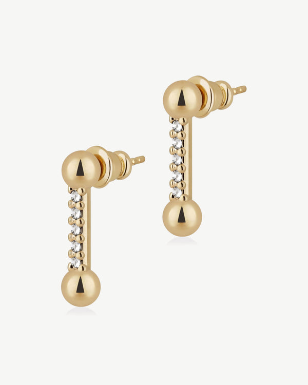 Strawberry Crystal Mosaic Earrings - 22 Carat Gold Gilded