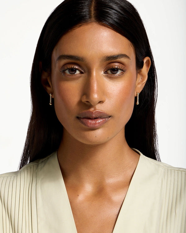 strawberry Crystal Mosaic Earrings - 22 Carat Gold Gilded