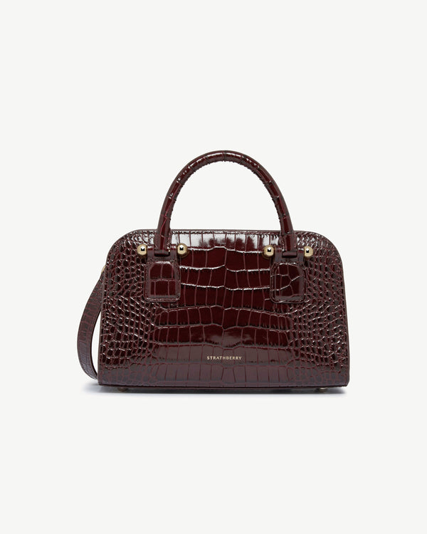 Strawberry Georgia Mini - Croc-Embossed Leather Burgundy