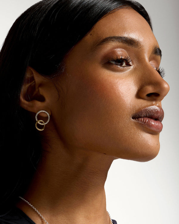 Strawberry Halo Earrings - Sterling Silver/24 Carat Gold Gilded