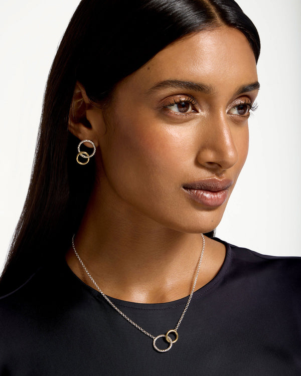 strawberry Halo Earrings - Sterling Silver/24 Carat Gold Gilded