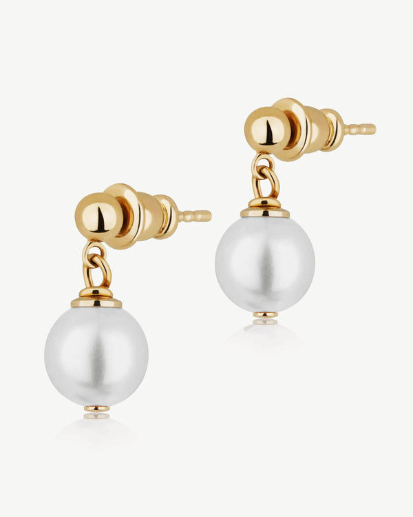 Strawberry Lana Pearl Earrings - 24 Carat Gold Gilded