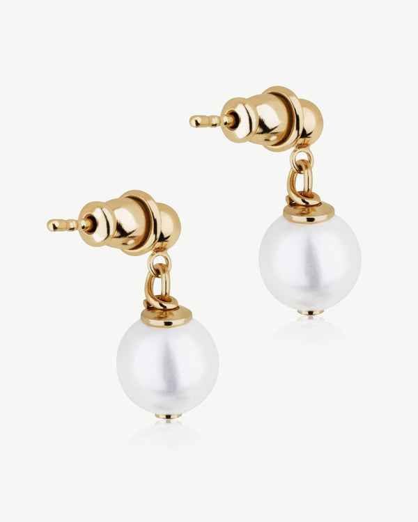 Strawberry Lana Pearl Earrings - 24 Carat Gold Gilded