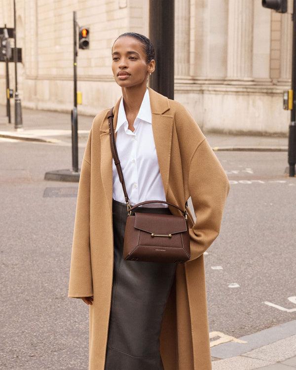 strawberry Mosaic Bag - Chocolate with Vanilla Stitch