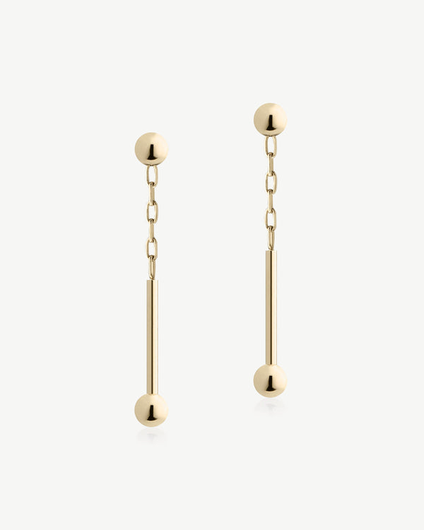 Strawberry Music Bar Drop Earrings - 22 Carat Gold Gilded