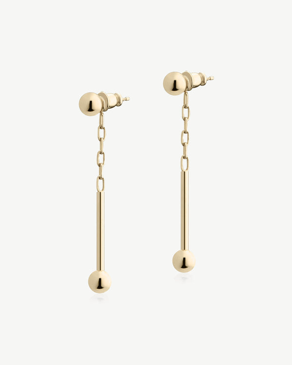 Strawberry Music Bar Drop Earrings - 22 Carat Gold Gilded