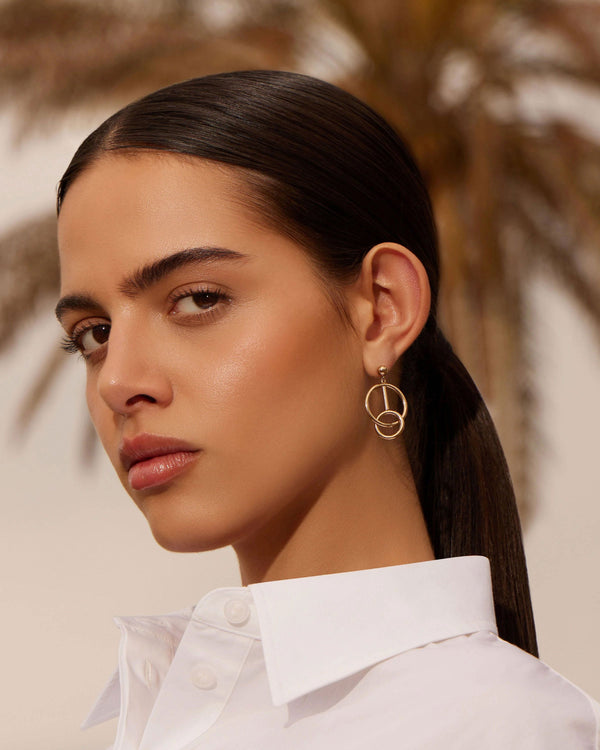 Strawberry Music Bar Hoop Earrings - 22 Carat Gold Gilded