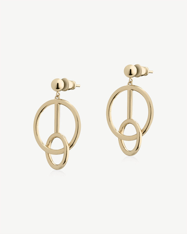 Strawberry Music Bar Hoop Earrings - 22 Carat Gold Gilded