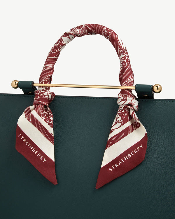 strawberry Silk Skinny Scarf - Oxblood Wallpaper Print