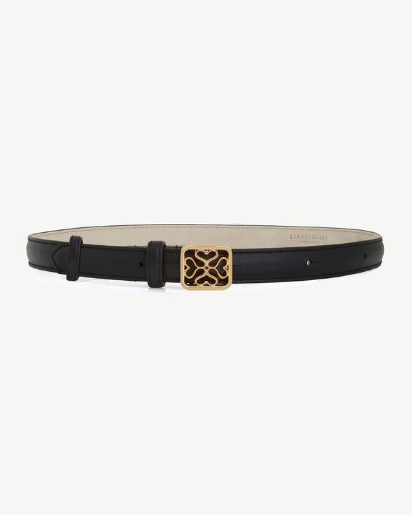 Strawberry Strathberry Monogram Thin Buckle Belt - Black