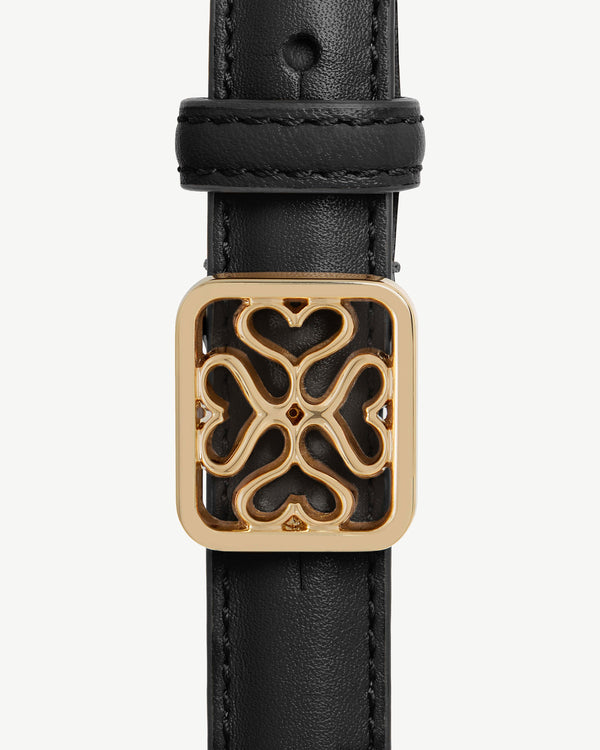 Strawberry Strathberry Monogram Thin Buckle Belt - Black