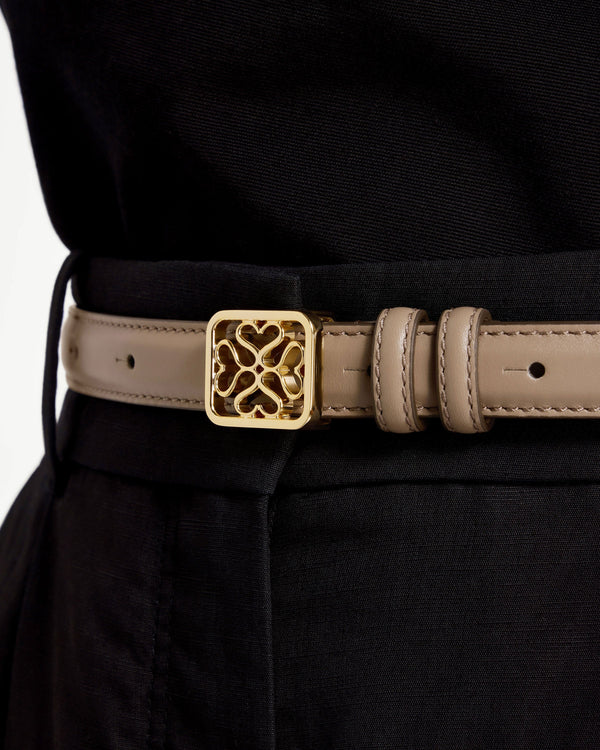 Strawberry Strathberry Monogram Thin Buckle Belt - Macadamia