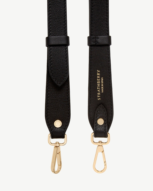 strawberry Adjustable Leather Strap - Black