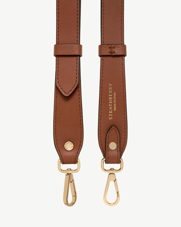 strawberry Adjustable Leather Strap - Chestnut