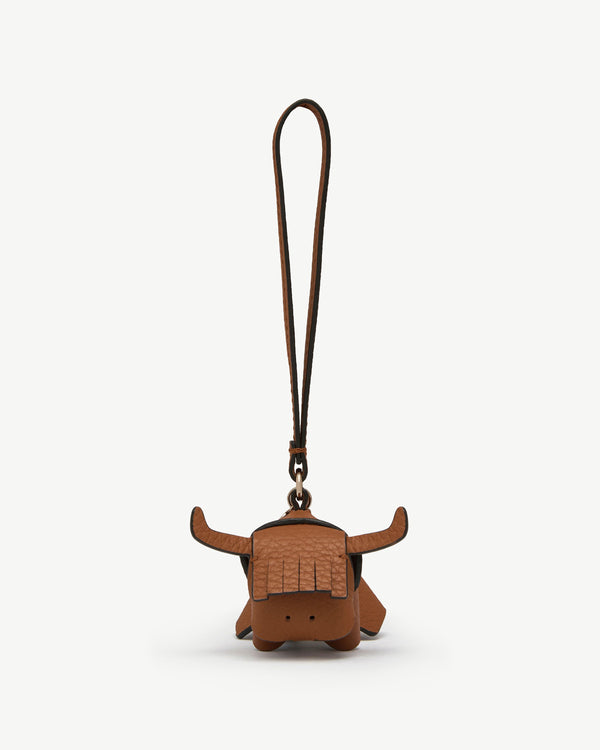 Strawberry Bag Charm - Highland Cow Tan