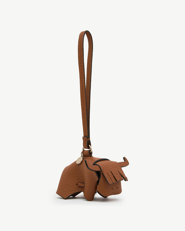 Strawberry Bag Charm - Highland Cow Tan