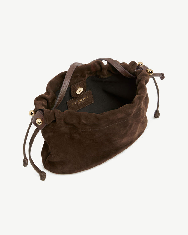 Strawberry Charlotte Drawstring - Chocolate Suede