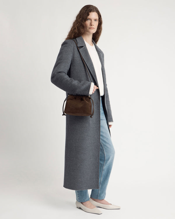 strawberry Charlotte Drawstring - Chocolate Suede