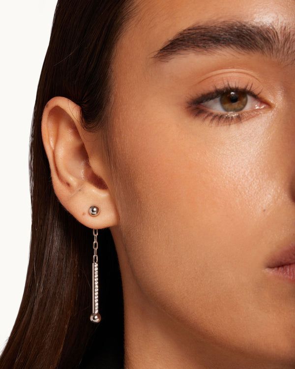 Strawberry Crystal Music Drop Earrings - Silver