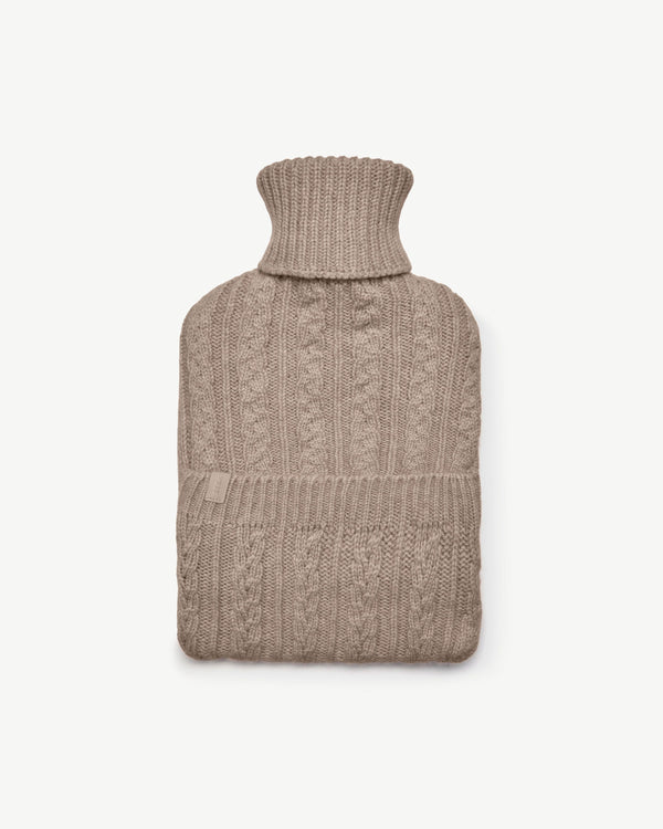 Strawberry Glow Hot Water Bottle - Oat Cable Knit