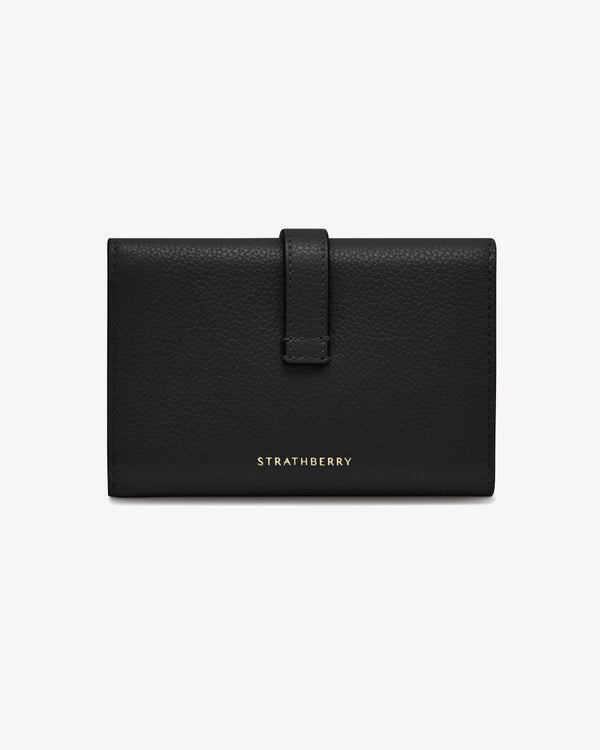 Strawberry Kite Medium Trifold Wallet - Black