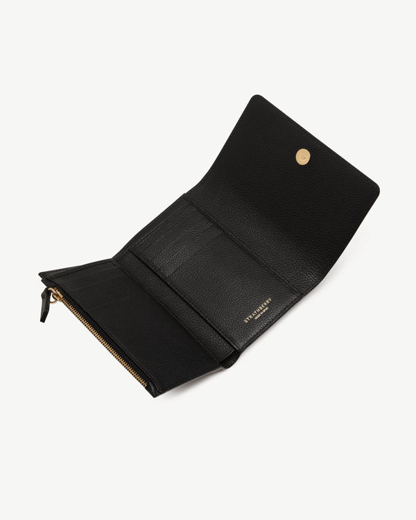 Strawberry Kite Medium Trifold Wallet - Black
