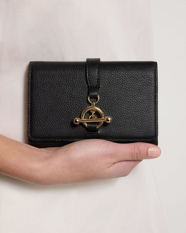 strawberry Kite Medium Trifold Wallet - Black