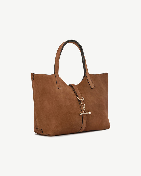 Strawberry Kite Tote Midi - Tan Suede