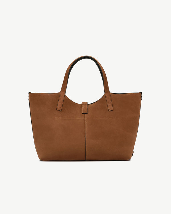 Strawberry Kite Tote Midi - Tan Suede