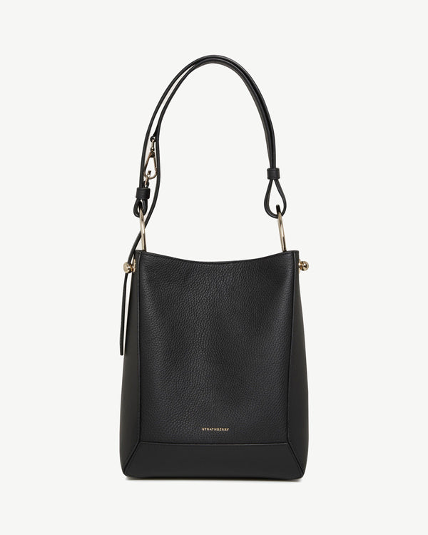 Strawberry Lana Midi Bucket Bag - Black