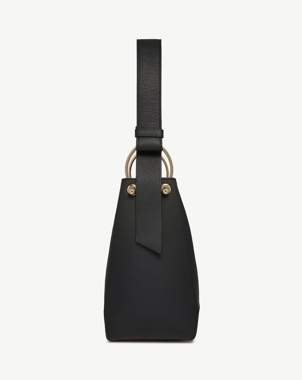 Strawberry Lana Midi Bucket Bag - Black