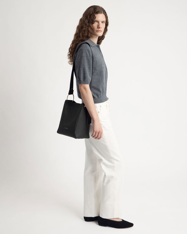 strawberry Lana Midi Bucket Bag - Black