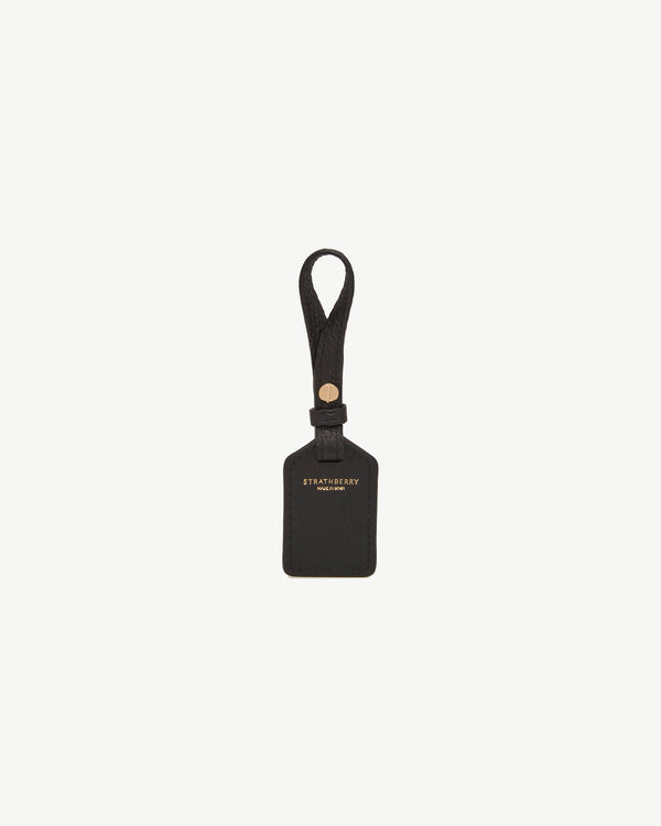 Strawberry Leather Tag - Black