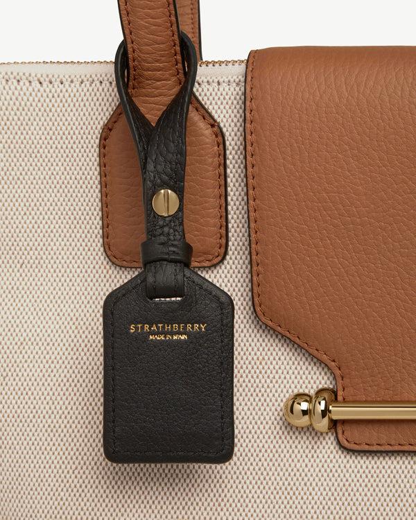 strawberry Leather Tag - Black
