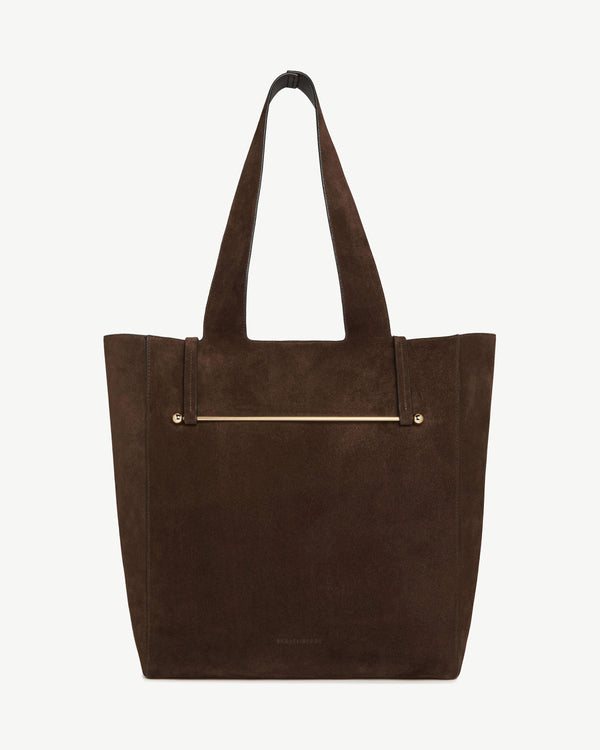 Strawberry Melody Tote - Chocolate Suede