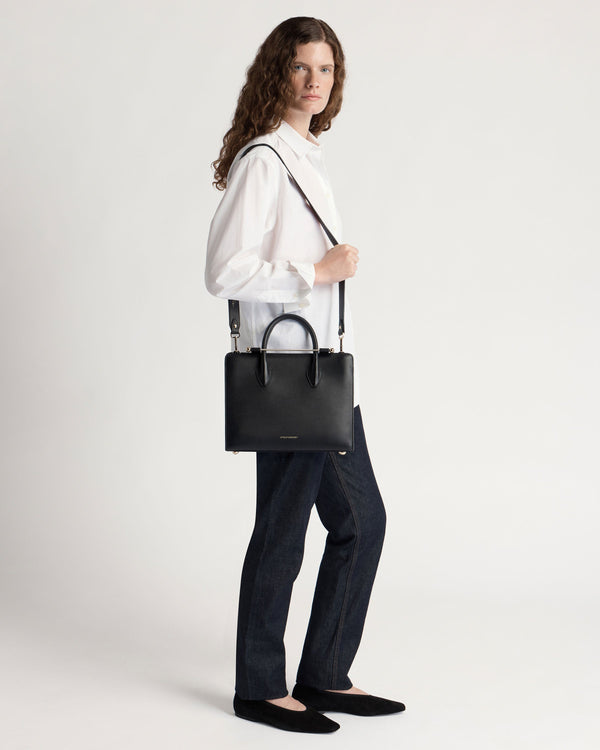 strawberry Midi Tote - Black