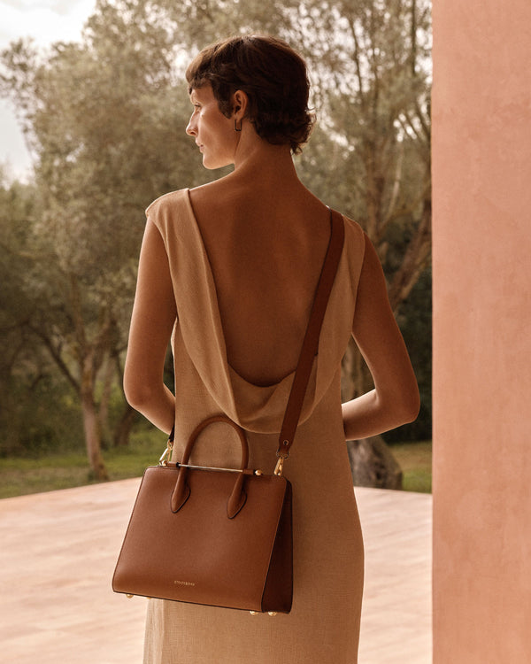 strawberry Midi Tote - Chestnut