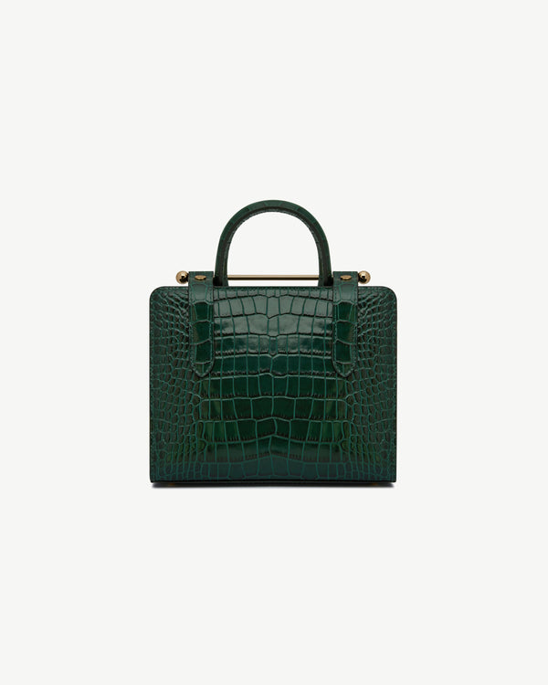 Strawberry Mini Tote - Croc-Embossed Bottle Green