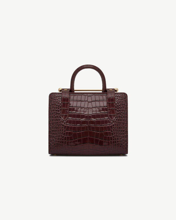 Strawberry Mini Tote - Croc-Embossed Burgundy