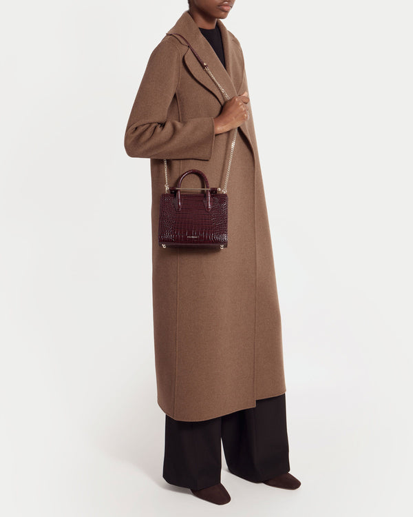 strawberry Mini Tote - Croc-Embossed Burgundy