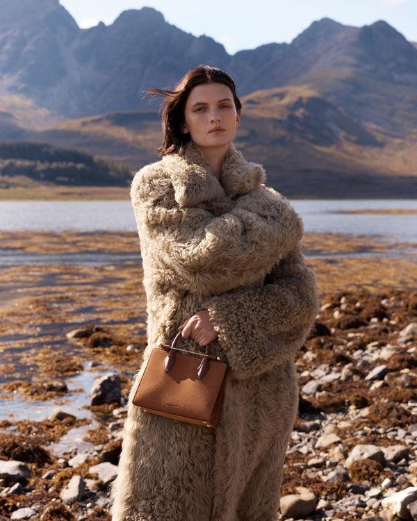 strawberry Mini Tote - Tan Suede