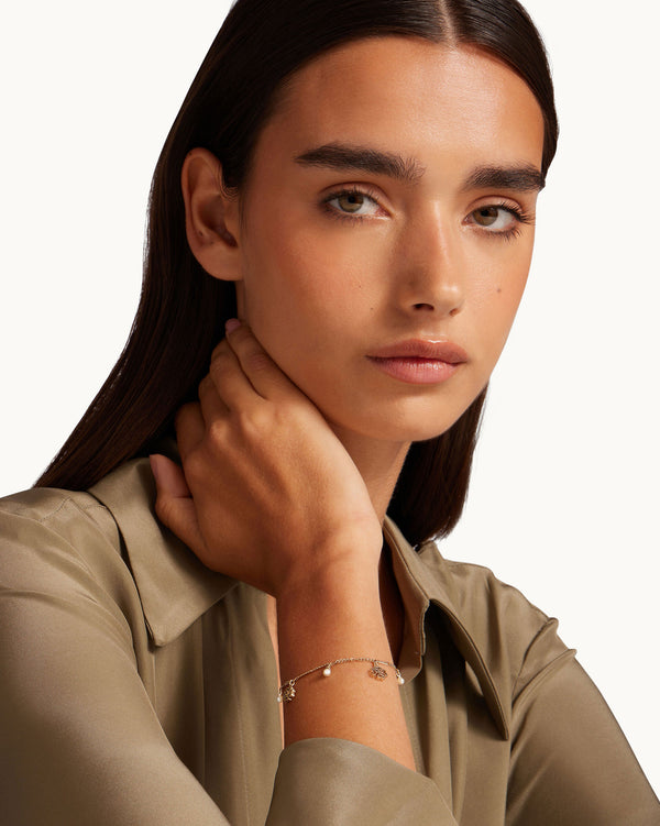 strawberry Monogram Bracelet - 22 Carat Gold Gilded