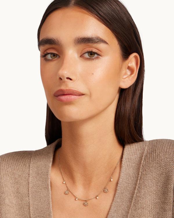 strawberry Monogram Necklace - 22 Carat Gold Gilded