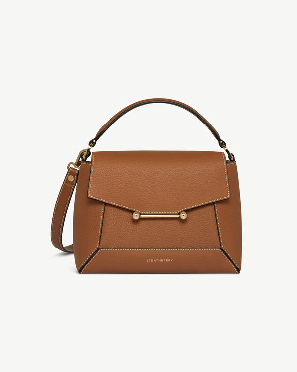strawberry Mosaic Bag - Tan With Vanilla Stitch