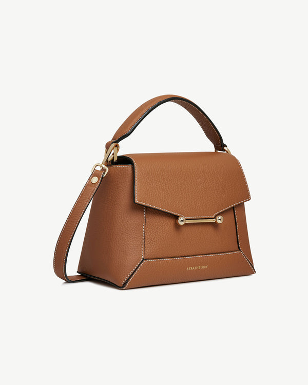 strawberry Mosaic Bag - Tan With Vanilla Stitch