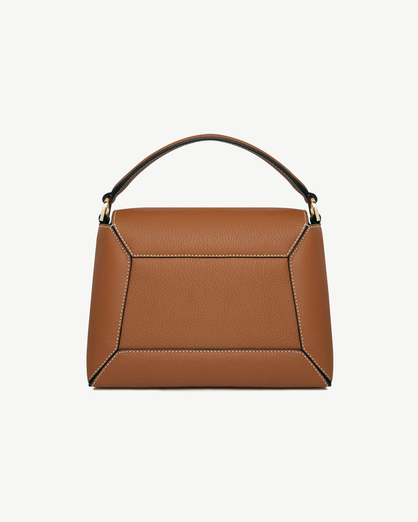 strawberry Mosaic Bag - Tan With Vanilla Stitch